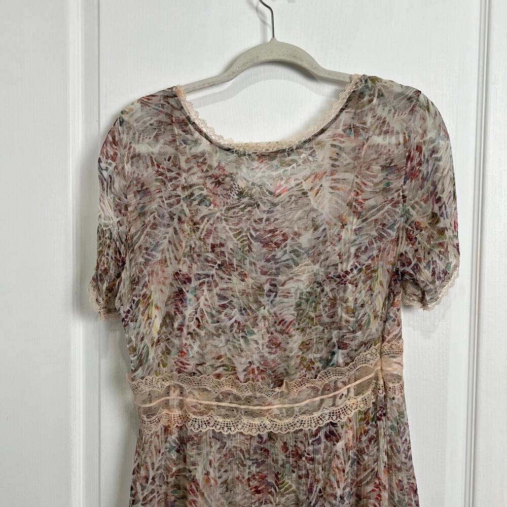 Soft Surroundings Althea Maxi Dress Boho Lace Floral Short Sleeve Women's Size 8 - Picture 10 of 15